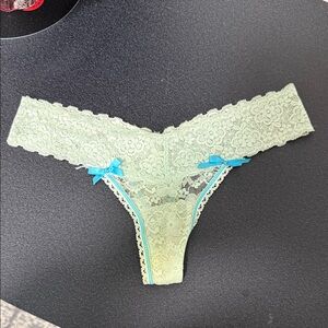 Lace Thong with Blue Accents